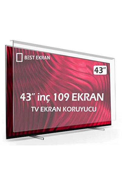 43" inç 109 Ekran KIRILMAZ YÜKSEK MUKAVEMETLİ HD QLED Ekran Koruyucu | Sn43"