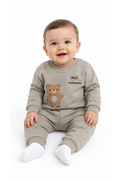 Oz Baby Baby Boy Seasonal Cotton 2-Piece Set Embroidered Patterned Sweatshirt...