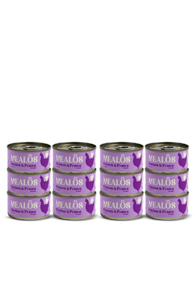 MEALOS Wet Canned Food for Cats with Chicken and Shrimp in Jelly 12 Pcs in 80g