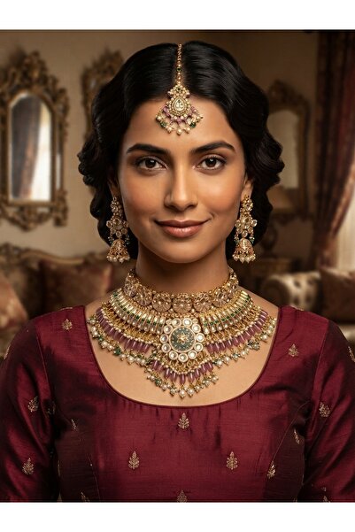 Aashiv's Collection Exotic Indian Design Sparkling Jewelry Set