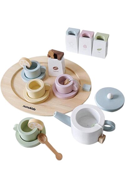 Generic Wooden Kitchen Afternoon Tea Set MDF Pretend Play House with Simulati...