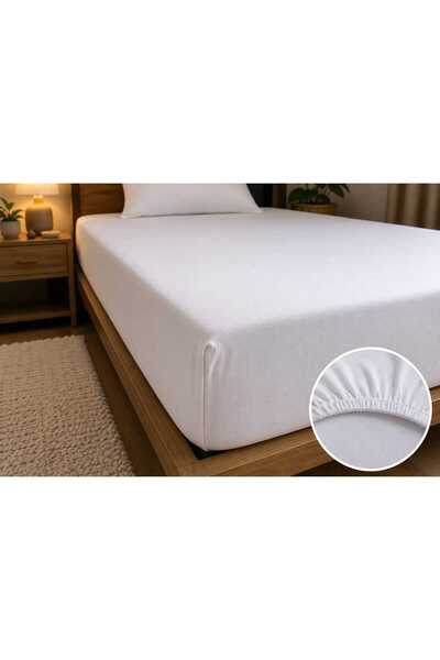 Generic Brand 100% Combed Cotton Elastic Single Fitted Sheet 100×200 White