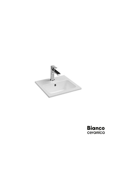 BIANCO CERAMICA Flat 36 Eπικαθήμενος Πορσελάνινος Νιπτήρας 40x36εκ Λευκό Γυαλ...