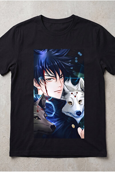 Silkensoul Jujutsu Kaisen Megumi Anime Printed Standard Cut Unisex Tshirt
