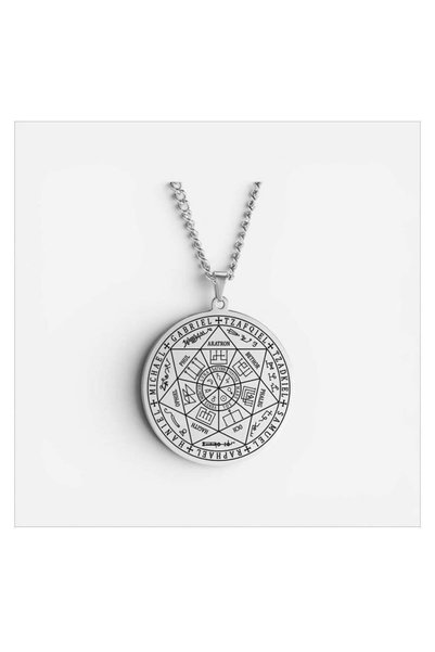 ESJ Stainless Steel Seven Archangels Haniel Michael Gabriel Women's Necklace 60 cm