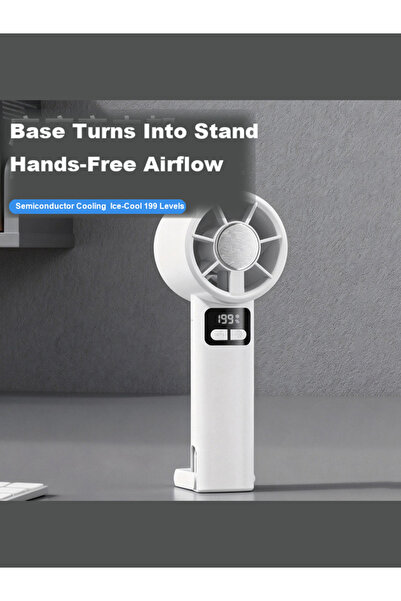 Smart USB Handheld Cooling Fan with Ice Plate, 5-Speed Turbo Portable Fan