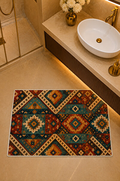 PilloveDream Non-Slip Base Washable Bathroom Mat Set Digital Printed 40X60-50...