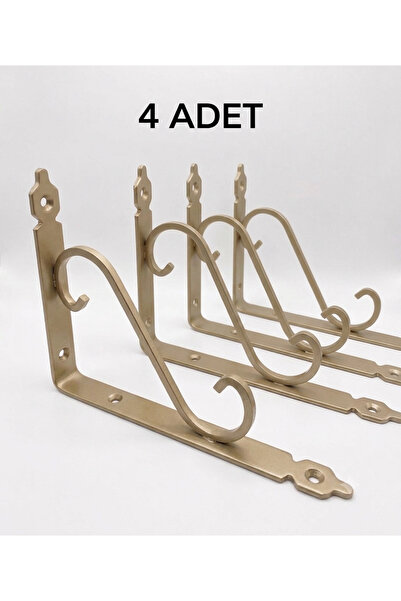 RafAks 13X19 CM 4 ADET FERFORJE BONJ RAFALTI RAF TUTUCU, METAL L AYAK - Ahşap...
