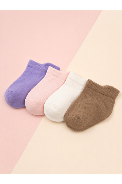 KARAMİLA Cotton Baby Booties Socks / Seamless Toe / Set of 4