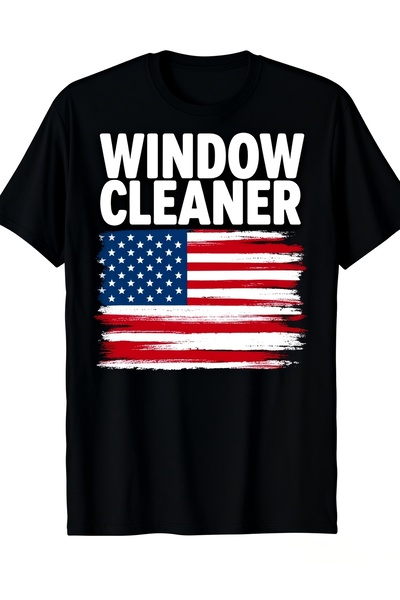 STITCHLY تي شيرت Window Cleaner Funny Cleaning TShirt2Retro كاجوال بأكمام قصي...