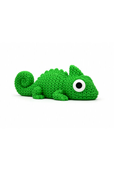Yapı3D 🦎✨ Örgü Dokulu Dekoratif Bukalemun Figürü | Sevimli Masaüstü Süsü | E...