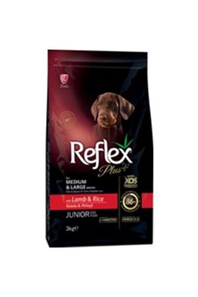 Reflex Plus Orta Büyük Irk Kuzulu Pirinçli Yavru Köpek Maması 3 kg