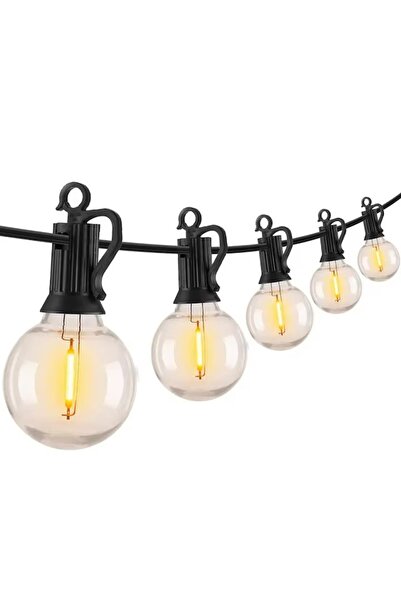 MACVI Ghirlandă luminoasă LED de 8 metri cu 25 de becuri G40 — Atmosferă magi...