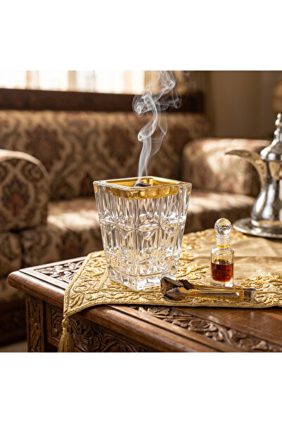 AL SAFWA Mini Glass Incense Burner: Aromatic Touch of Elegance