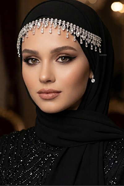 LIVOSH إكسسوار شعر العروس المرصع بالأحجار، تاج العروس، تاج الذهب الصيني