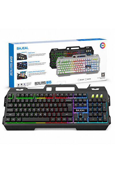 OEM Tastatură Gaming cu Fir Bajeal K45, Iluminare RGB, Carcasă Metalică, Supo...