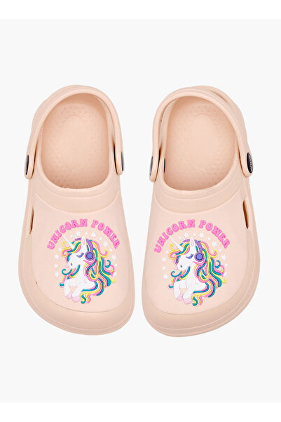 Aqua Girls Unicorn Applique Clogs
