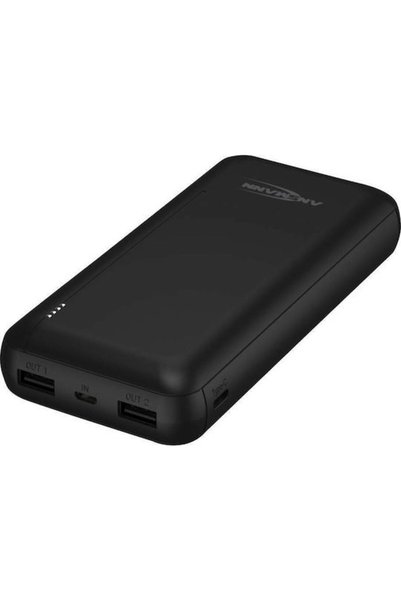 ANSMANN PB212 Power Bank 20000mAh 18W cu 2 porturi USB-A Negru