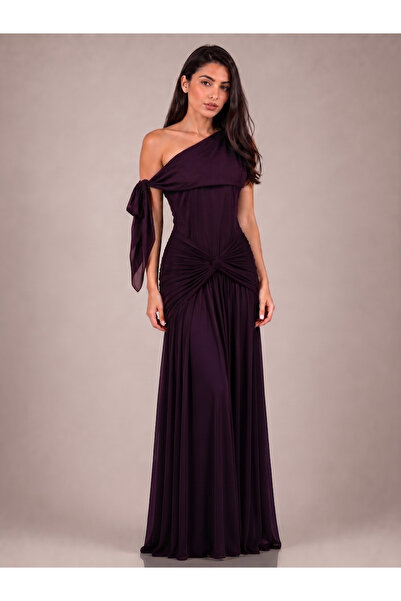 DVNA Soft Evening Dress Dark Lilac Stretch Tulle by Dafna