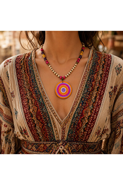 HER ŞEY NOTA www.herseynota.com Nayara Bohemian Evil Eye Necklace Colorful Ha...