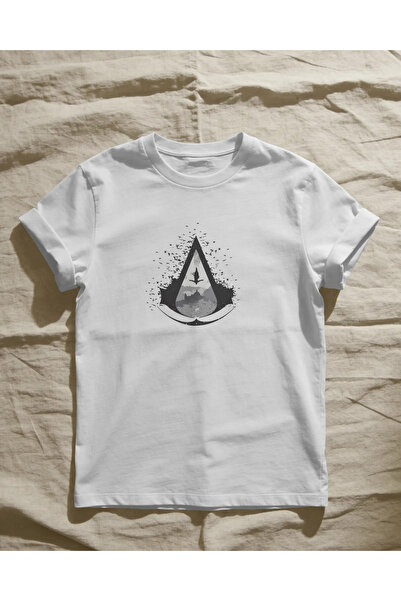 buzagi Assassin's Creed Regular Unisex White T-Shirt