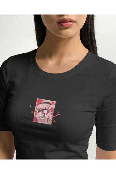 buzagi Eye Love Regular Unisex Black T-Shirt