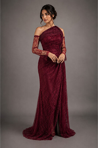 Queens dresses Long Lace Evening Dress Tep
