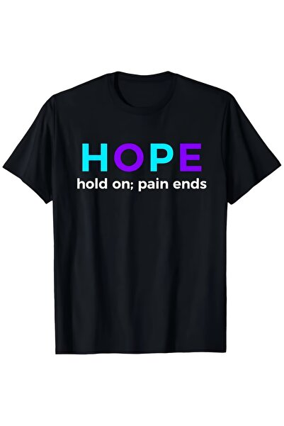 17 seramik تي شيرت رجالي بطبعة حروف بتصميم HOPE Hold On؛ Pain Ends Suicide Pr...