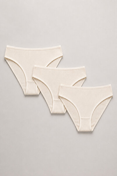 NBB Ecru 3-Pack Ribbed Panties