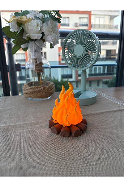 VelmoraLunaStudio3d VelmoraLuna Kamp Ateşi Tasarımlı Led Tea Light Lamba - De...