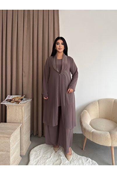 Missrosemoon Yeni Sezon Tesettür 3’lü Takım – Taş detaylı, Tunik ve Pantolon ...