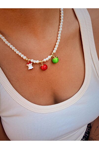 Marka Apple Themed Pearl Necklace
