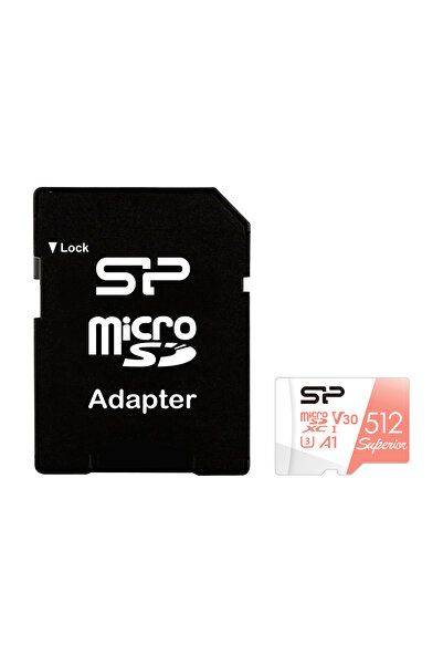 Silicon Power κάρτα μνήμης microSDXC Superior, 512GB, C10 UHS-I U3 A1 V30