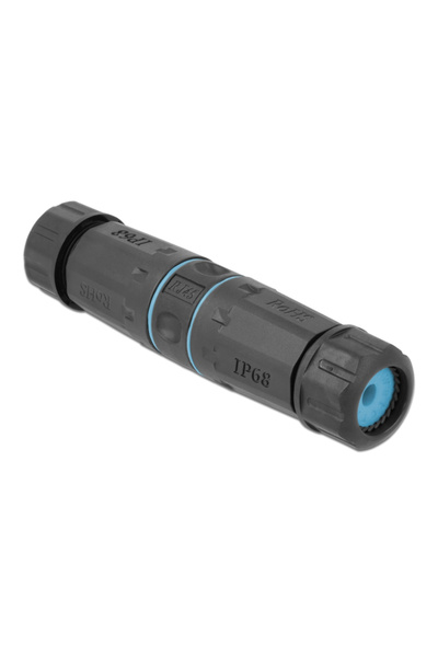 DELOCK αδιάβροχος αμφίδρομος σύνδεσμος RJ45 Cat.6A 86693, μπλε