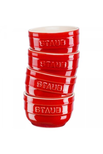 STAUB Set 4 boluri ramekin, Staub, ceramica, 9cm, rezistente la zgarieturi, r...