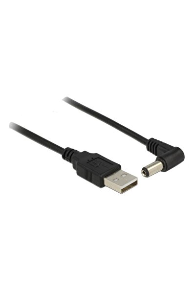 DELOCK καλώδιο USB σε DC 5.5 x 2.1mm 83578, γωνιακό, 1.5m, μαύρο