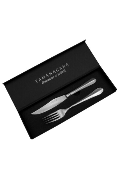 Tamahagane Set tacamuri Tamahagane, cutit si furculita pentru fripturi, otel ...