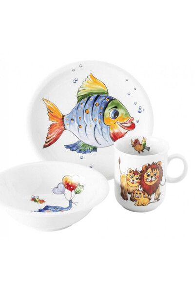 OEM Set de masă pentru copii Seltmann Wieden Colorful Wildlife, 3 elemente, p...