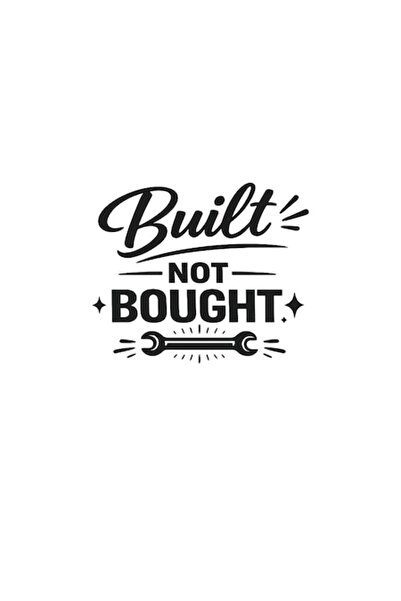 OEM Autocolant decorativ auto  "Construit, nu cumpărat ", 15cm, Negru