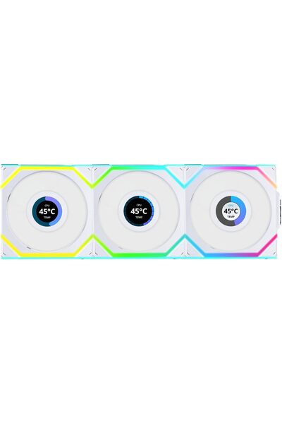 Lian Li مروحة UNI SL-LCD لاسلكية مع إضاءة ARGB، قابلة للتوصيل المتسلسل، شاشة ...