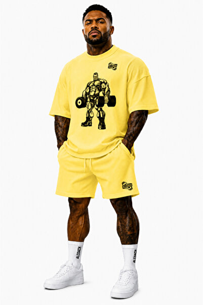 Genenic Summer Bodybuilding Set for Men 2-Piece (Shorts & T-Shirt), Polyester...