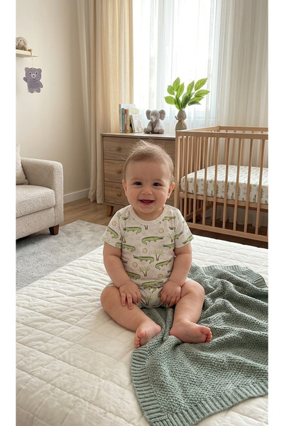 Hello Baby Crocodile Short-Legged Jumpsuit Pajamas for Babies