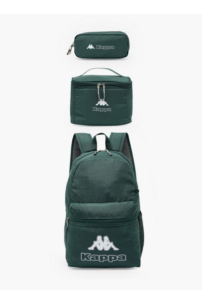 Kappa Logo Print 3-Piece School Backpack Set for Kids 8-13 Years with Pencil ...