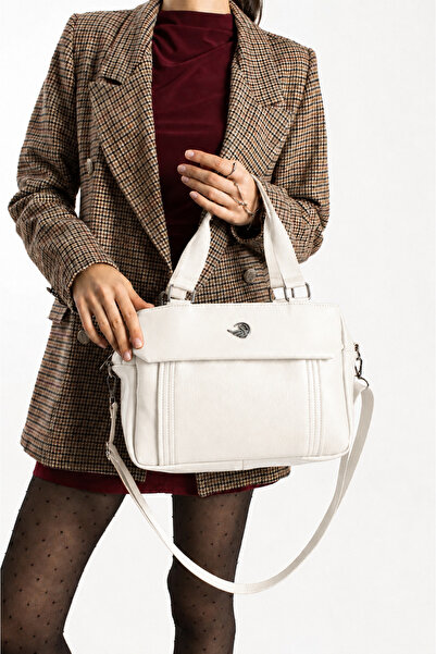 MILANOFOX 5-Compartment White Multi-Compartment Women's Hand and Shoulder Bag...