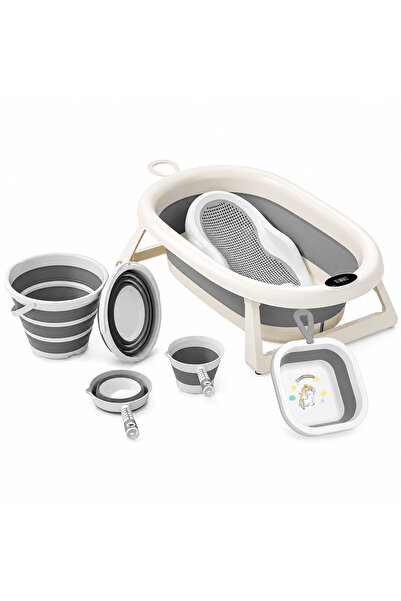 stars pearl 5-in-1 Integrated Baby Bath Set – Foldable Bathtub with Digital S...