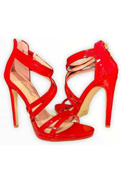 Woman's Fashion Δερμάτινα Σανδάλια Κόκκινα