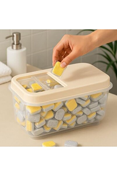 Yıldızan 7.5 Lt Mega Bathroom Organizer Sliding Lid Labeled Powder Tablet Det...