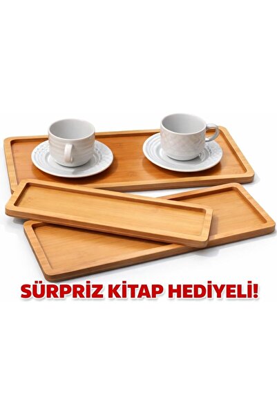 Yıldızan edl shop صينية تقديم من الخيزران مكونة من 3 قطع edl shop 1290799