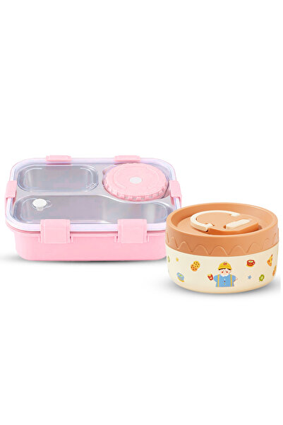 STAR BABiES - Stainless Steel Bento Lunch Box with 4 Compartments + Insulated...