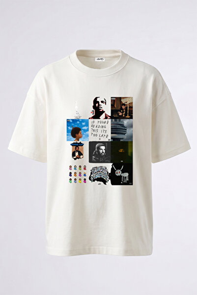 Anetos Drake Album Art Design Printed Unisex Oversize White Tshirt